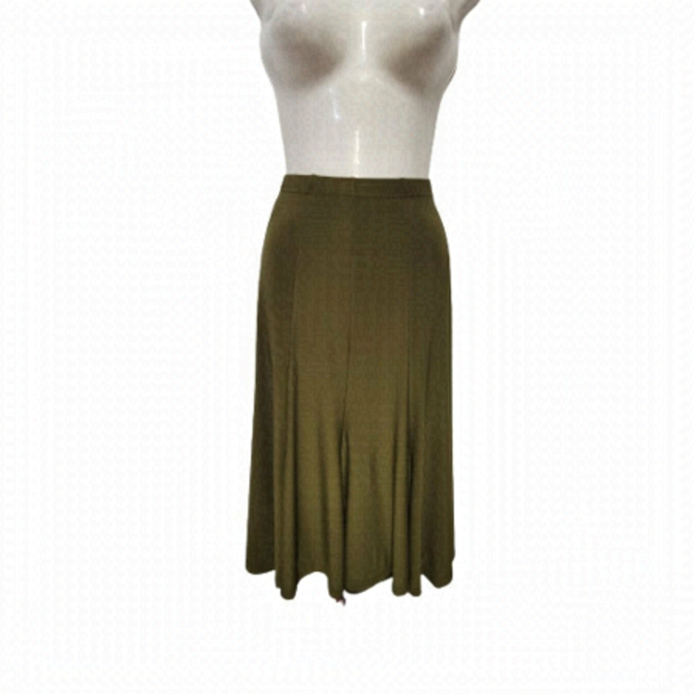 Olive Green Elastic Waist Flare Skirt Sizes S , Size M